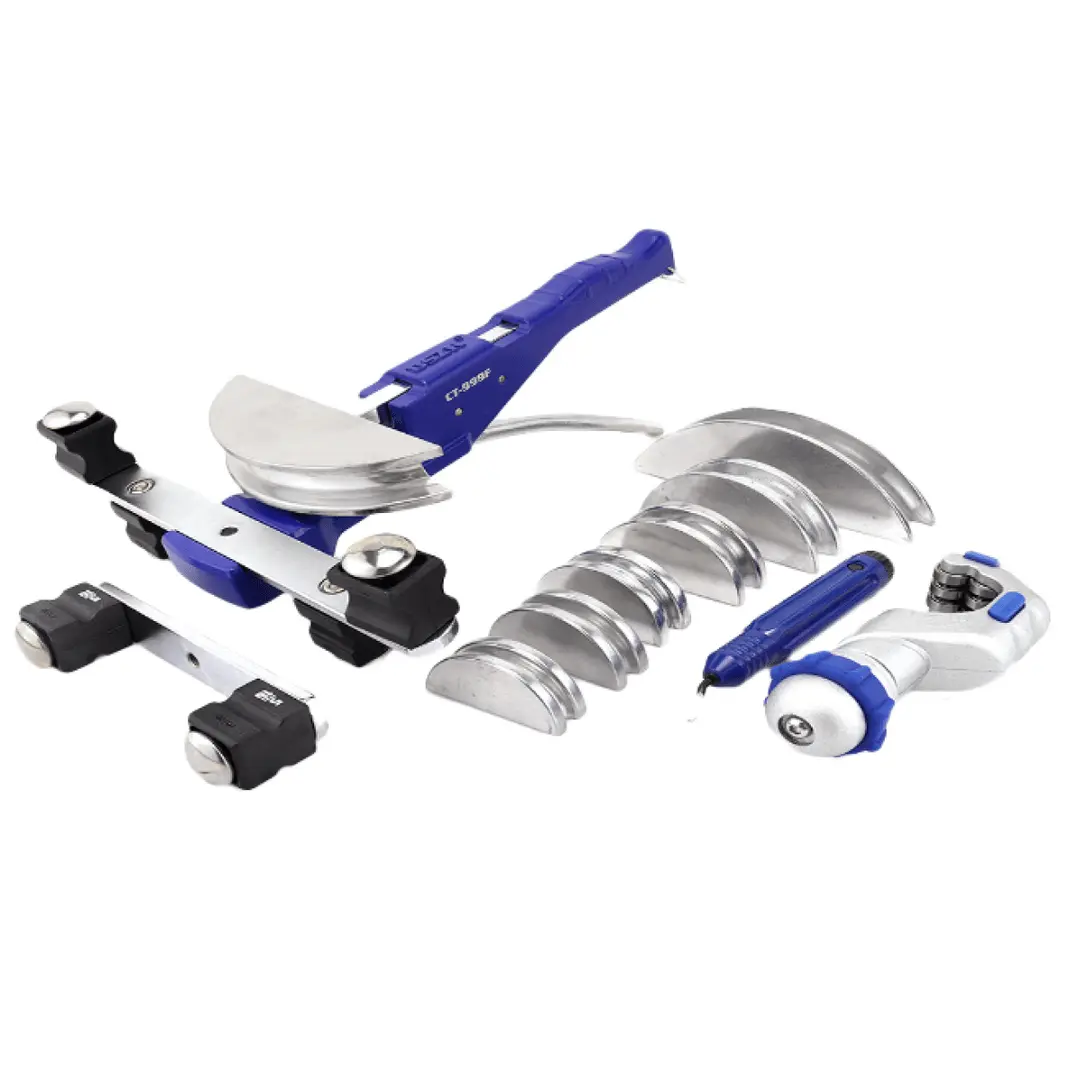 Трубогиб арбалетный DSZH CT-999F (алюминиевые колодки (1/4; 5/16; 3/8; 1/2; 5/8; 3/4; 7/8, в кейсе с труборезом и риммером)