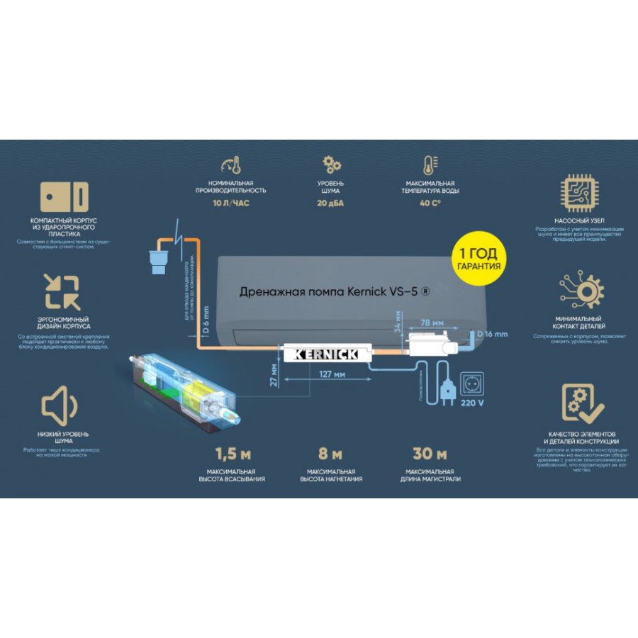 Помпа дренажная Kernick VS-5 (10 л/час)