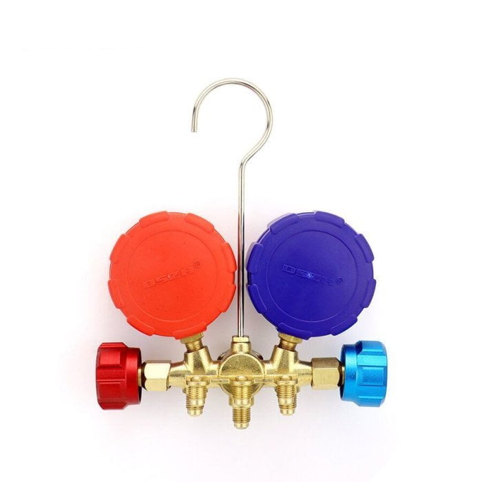 Манометрический коллектор DSZH WK-536G (R22/134/404/407/410, 2-х вентильный; манометры 68мм, латунный корпус со смотровым стеклом)