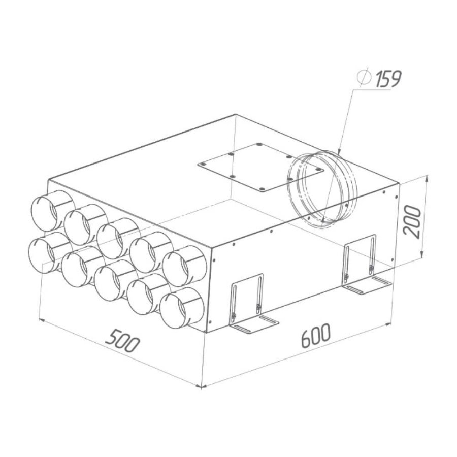 Коллектор Provent KV 160/75x10 20400013 на 10 вых.