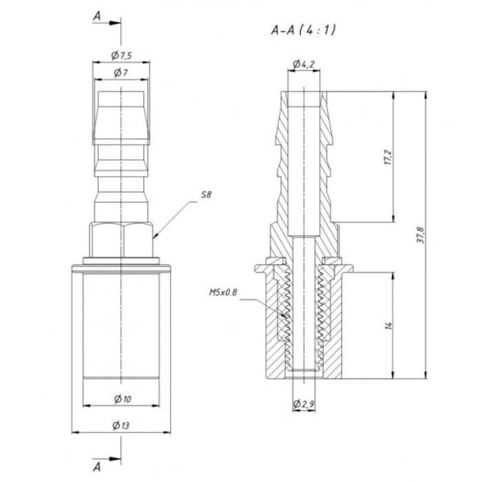 Переходник самоуплотняющийся R-6, RexFaber
