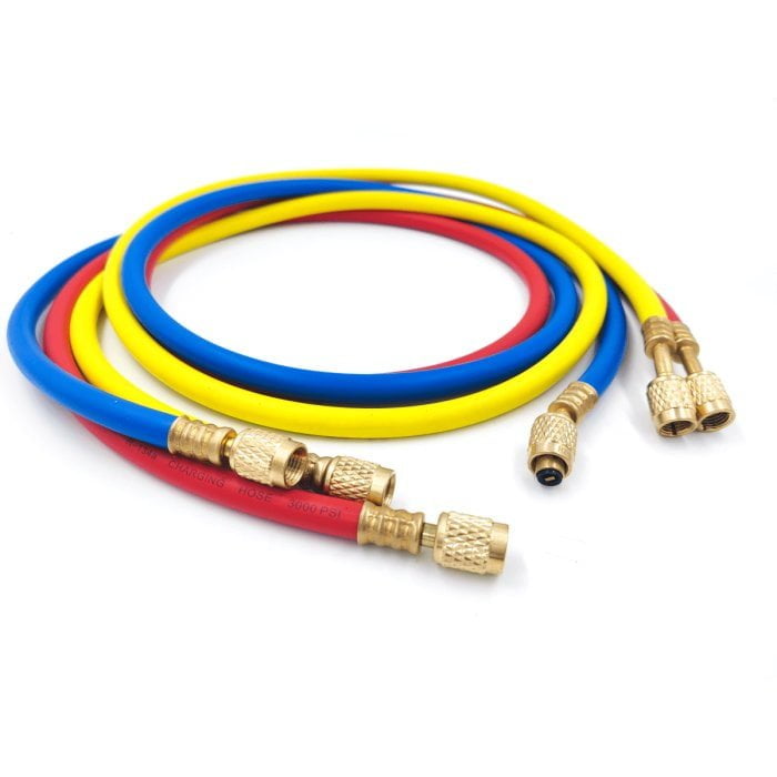 Заправочные шланги DSZH-360-RYB-P набор 3шт по 1.5м, 1/4 SAE, до 41 Bar