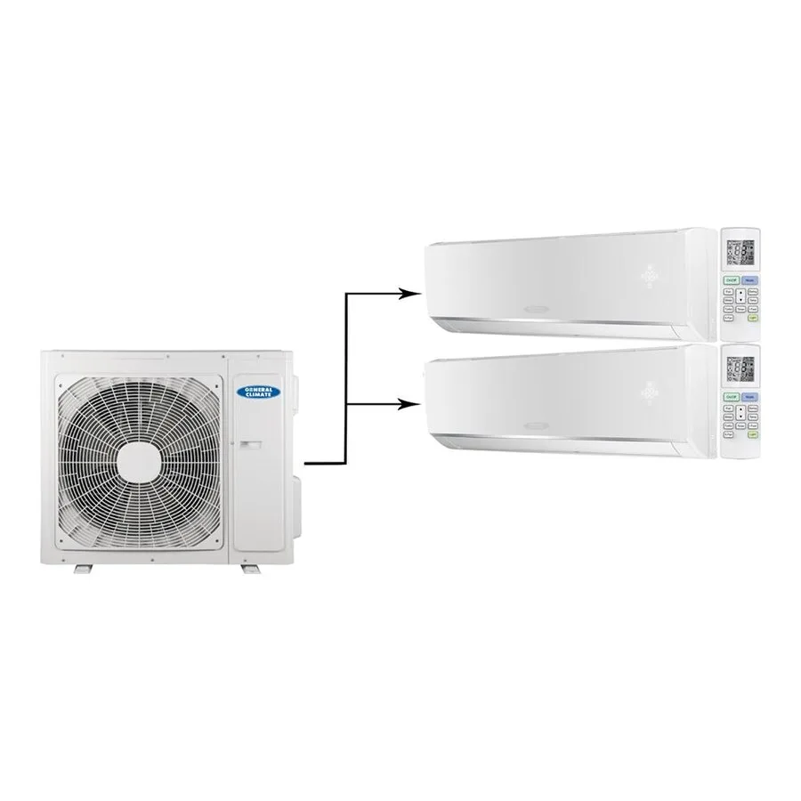 Мульти сплит система General Climate GU-M4E28H1/GC-ME09HRi (WiFi)*2 на 2 комнаты