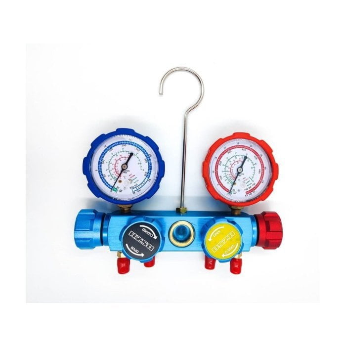 Манометрическая станция DSZH CT-836G-R410A (R22/134/404/410, 4-х вентильный, шланги 90см 4шт.)