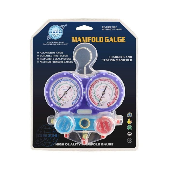 Манометрическая станция DSZH WK-C3601S (R22/134/404/410; 2-х вентильная; шланги 1/4 SAE - 90см)