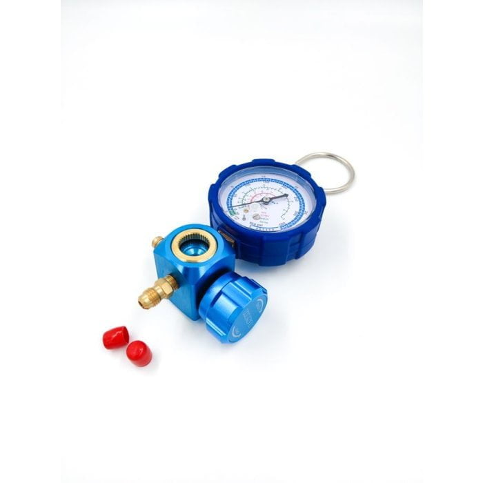 Манометрический коллектор DSZH WK-468GL со смотровым стеклом (R22/134/404/410; 1 вентильный, с мановакуумметром, без шлангов)