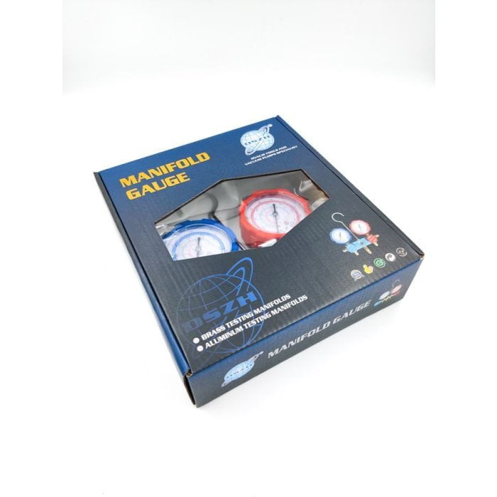 Манометрический коллектор DSZH CT-136G (R22/134/404/410, 2-х вентильный; манометры 68мм, алюминиевый корпус со смотровым стеклом)