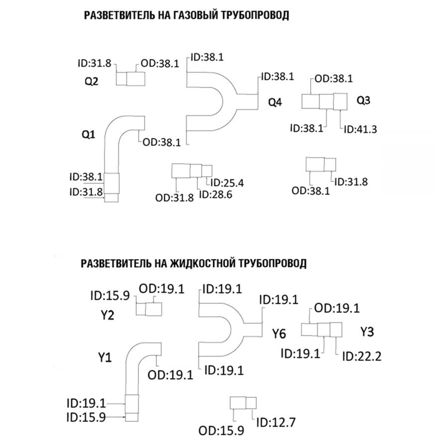 Рефнет разветвитель Dantex DAM-ZHW02GF для наружных блоков