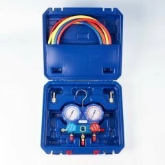 Манометрическая станция DSZH WK-P6002S (R22/32/134/410; 2-х вент; шланги 1.5м до 55 Bar-1/4SAE, 2 адаптера AD89, манометры 68мм, кейс)