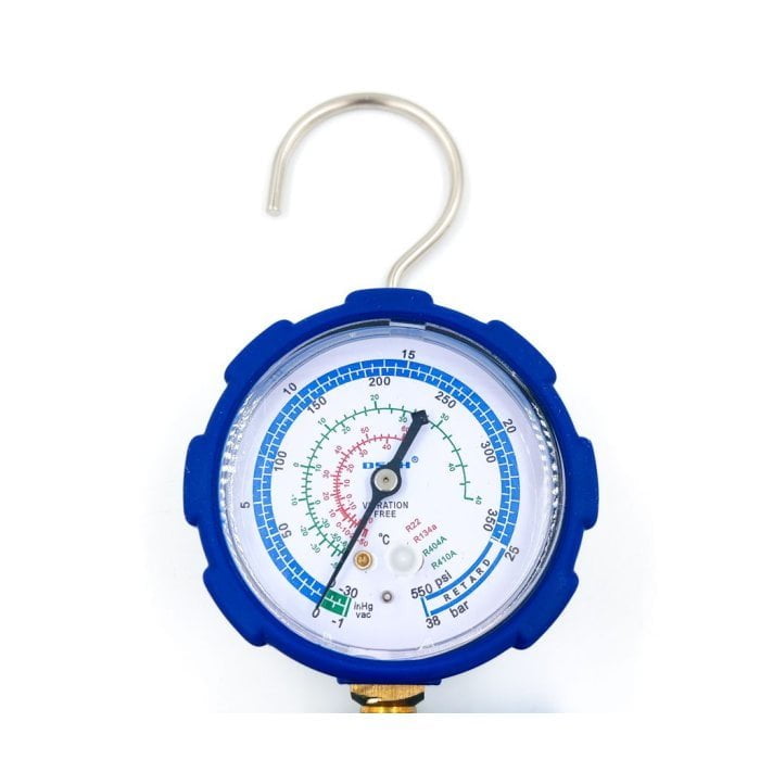 Манометрический коллектор DSZH WK-468GL со смотровым стеклом (R22/134/404/410; 1 вентильный, с мановакуумметром, без шлангов)