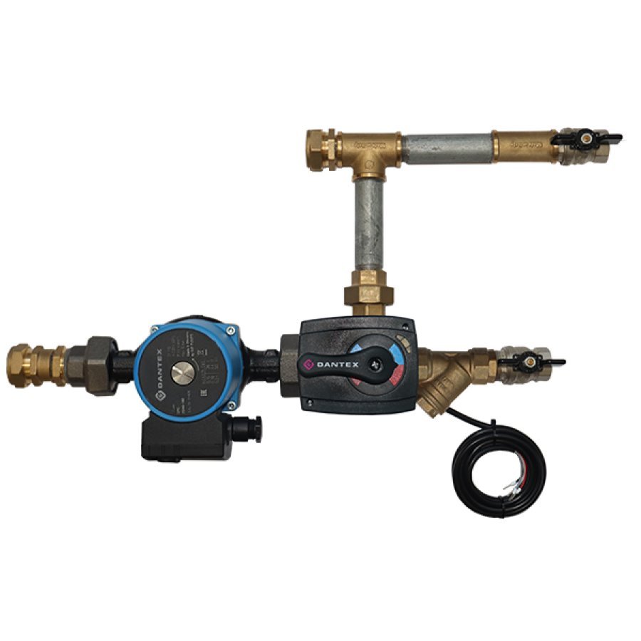 Смесительный узел Dantex без байпаса без гибких подвод д/вод. калориферов