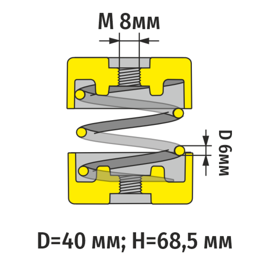 Виброгасители пружинные RF-MMH68-240, комплект из 2-х шт, RexFaber