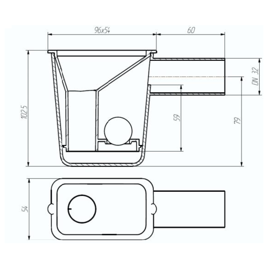 Сифон капельная воронка с гидрозатвором KV Kernick