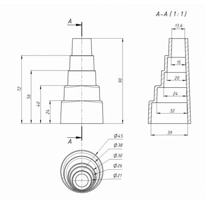 Переходник дренажный R-15/40, RexFaber