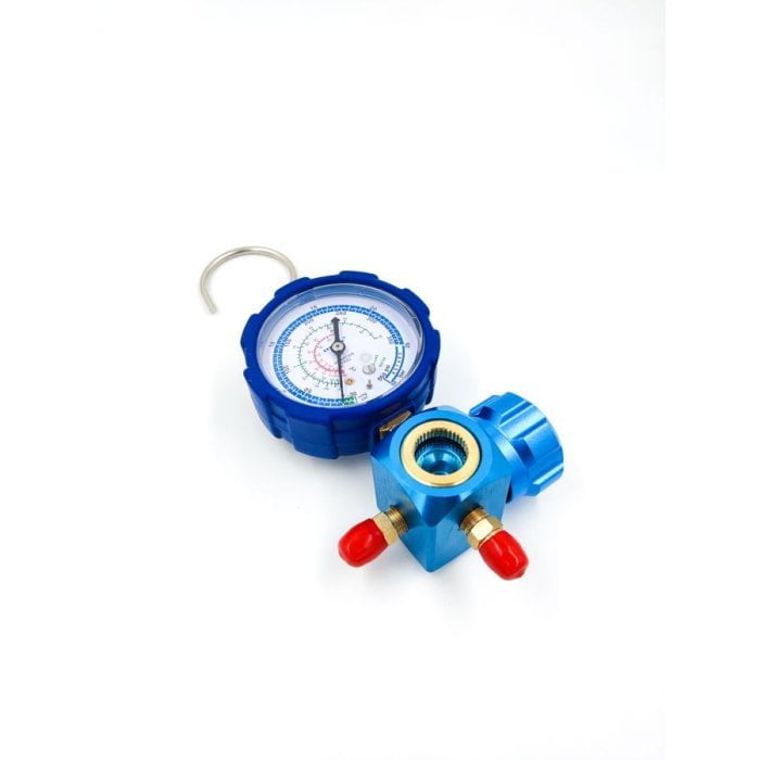 Манометрический коллектор DSZH WK-468GL со смотровым стеклом (R22/134/404/410; 1 вентильный, с мановакуумметром, без шлангов)