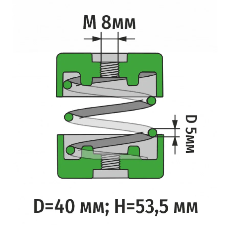 Виброгасители пружинные RF-MMH53-120, комплект из 2-х шт, RexFaber