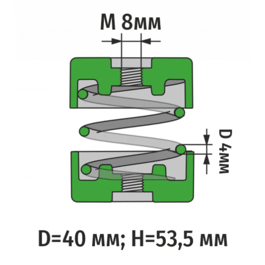 Виброгасители пружинные RF-MMH53-40, комплект из 2-х шт, RexFaber