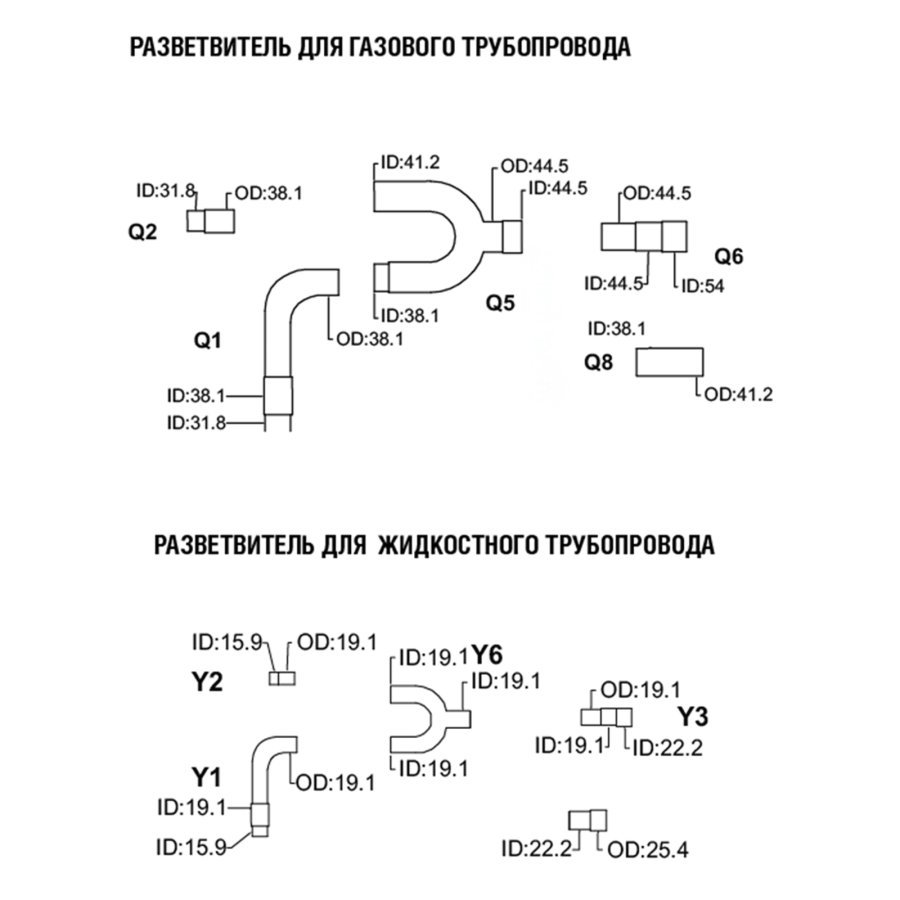 Рефнет разветвитель Dantex DAM-ZHW02GLF для наружных блоков