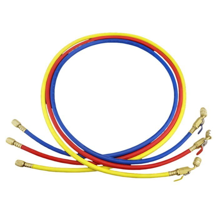 Заправочные шланги с вентилями DSZH - M-336 RYB-HV набор 3шт по 0.9м, 1/4 SAE, до 55 Bar