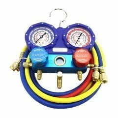 Манометрическая станция DSZH WK-C3602B (R22/404/407/410; 2-х вентильная, манометры 80 мм; шланги 90 см, 2 адаптера AD89)