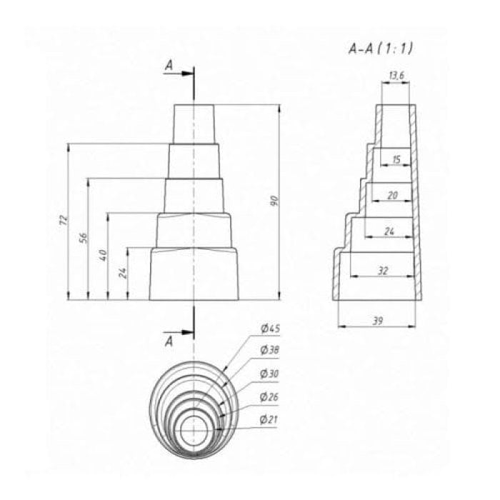 Переходник дренажный ПВХ (RA001540), Ø15-20-24-32-40мм