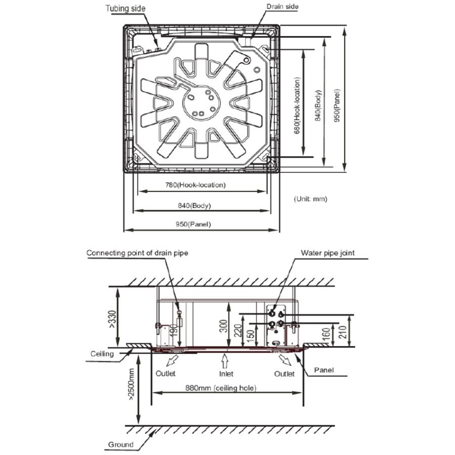Кассетный фанкойл General Climate 4T GCKA-600Fi 4-х трубный