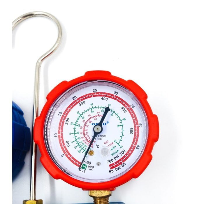 Манометрический коллектор DSZH CT-136G (R22/134/404/410, 2-х вентильный; манометры 68мм, алюминиевый корпус со смотровым стеклом)