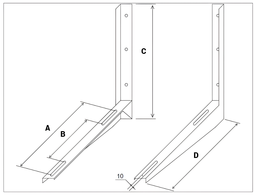 Кронштейн для кондиционера 700х700мм,(пара, без метизов)