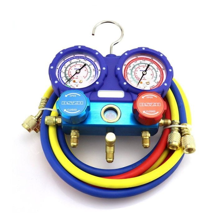 Манометрическая станция DSZH WK-C6002S (R22/404/407/410; 2-х вентильная; шланги 150 см, + 2 адаптера AD89)