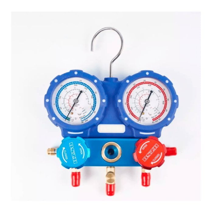 Манометрическая станция DSZH WK-C3602S (R32/134/407/410; 2-х вент; шланги 0.9м до 55 Bar-1/4SAE, 2 адаптера AD89)