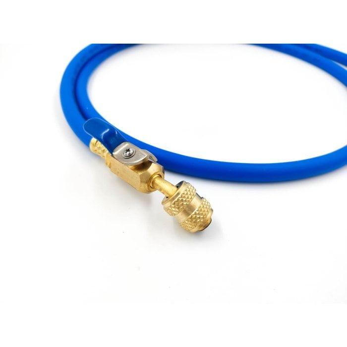 Шланг заправочный с вентилем DSZH CT-360-RYB-HV 1.5м, 1/4 SAE, до 55 Bar