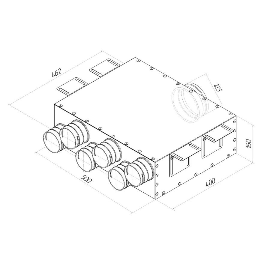 Коллектор Provent KV 125/75x6 20400012 на 6 вых.