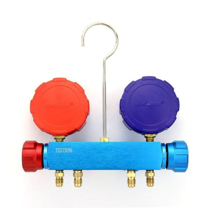 Манометрический коллектор DSZH CT-436G (R22/134/404/410, 4-х вентильный; манометры 68мм, алюминиевый корпус со смотровым стеклом)