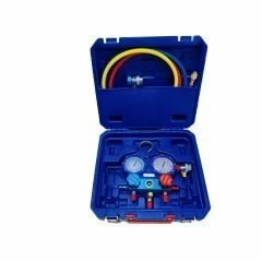 Манометрическая станция DSZH WK-P3601S (R22/134/404/410; 2-х вентильная; шланги 90см, +2 муфты R134A, упак. кейс)