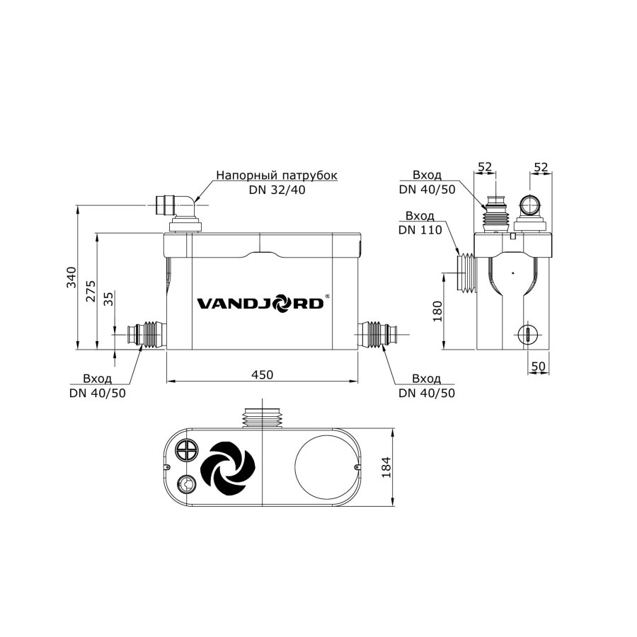 Установка канализационная Vandjord 76511001 CITILIFT TRIO