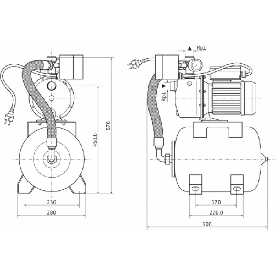 Станция насосная Wilo 2451055 HWJ-202-EM-R
