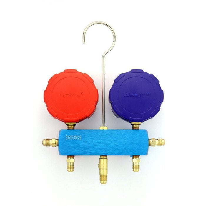 Манометрический коллектор DSZH CT-136G (R22/134/404/407/410, 2-х вентильный; манометры 68мм, алюминиевый корпус со смотровым стеклом)