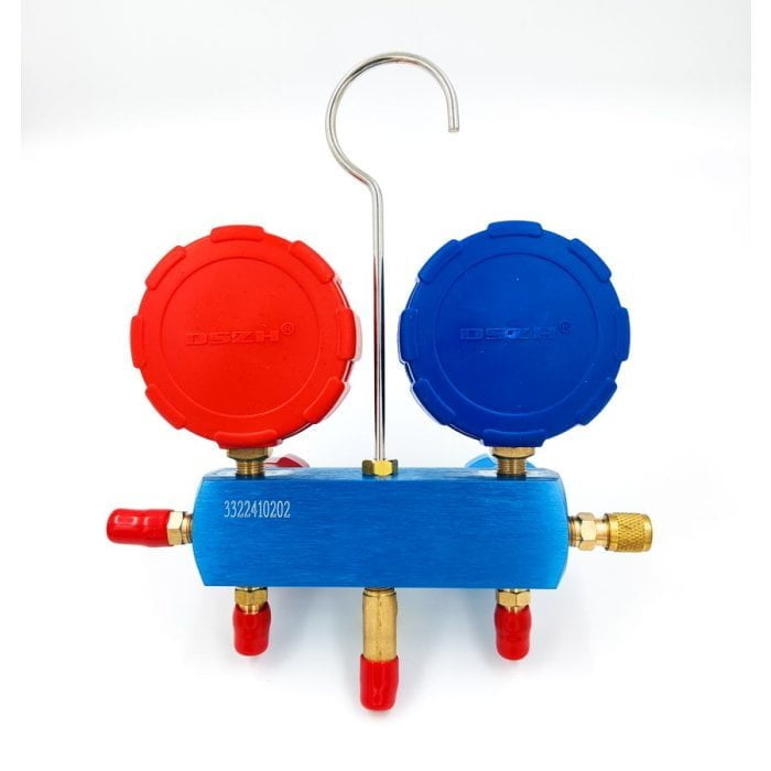 Манометрический коллектор DSZH CT-136G (R22/134/404/410, 2-х вентильный; манометры 68мм, алюминиевый корпус со смотровым стеклом)