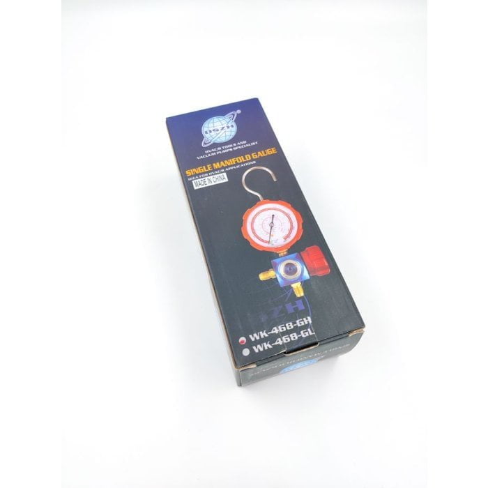 Манометрический коллектор DSZH WK-468GH со смотровым стеклом (R22/134/404/410; 1 вентильный, с манометром, без шлангов)