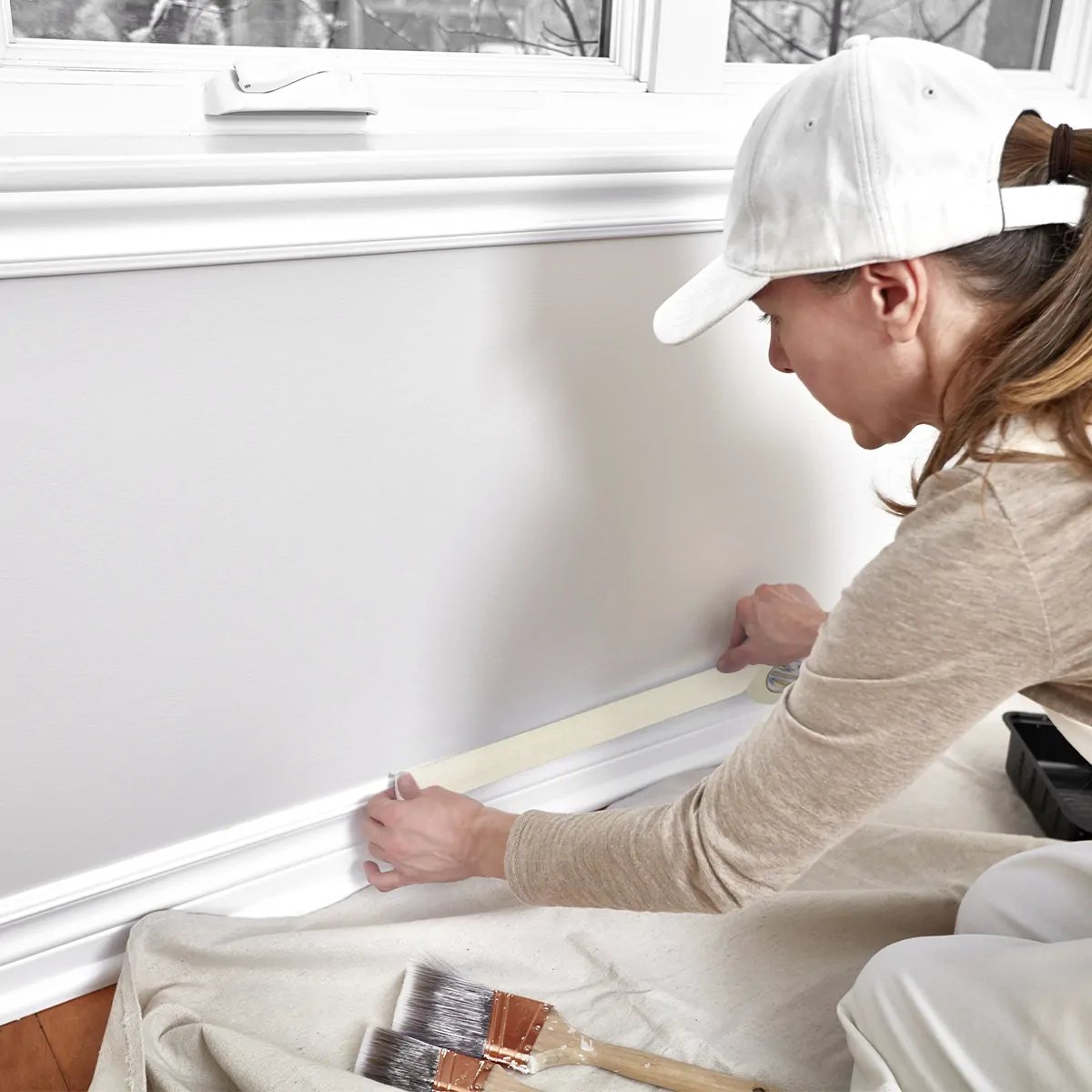 Лента креппированная малярная бумажная клейкая, 19мм х 50м, AVIORA