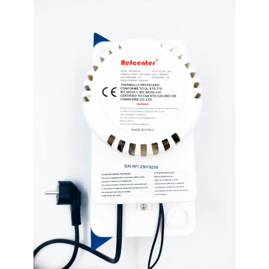 Помпа дренажная Refcenter RTP22WS230V накопительная 2.2л; 500 л/ч