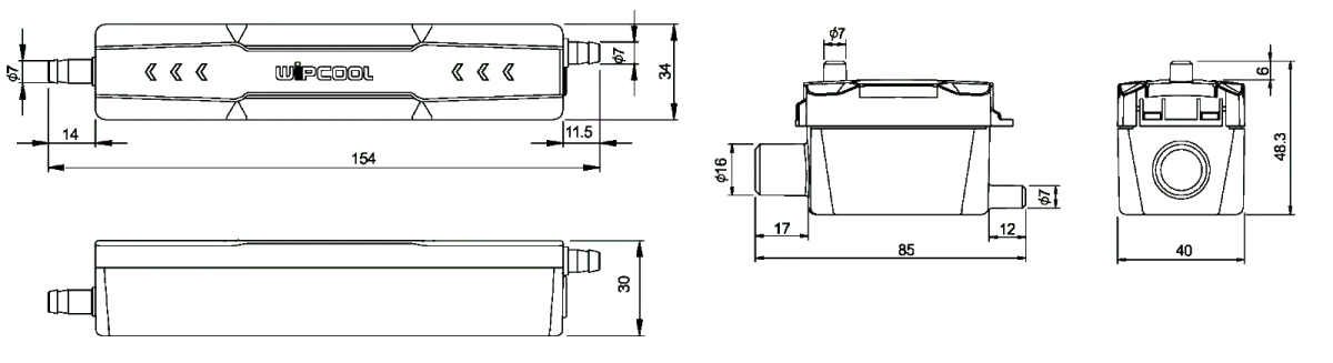 Помпа дренажная Wipcool P12, проточная, 12 л/ч, 19 Дб