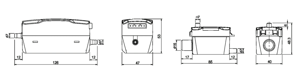 Помпа дренажная Wipcool P32, проточная, 32 л/ч, 21 Дб