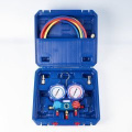 Манометрическая станция DSZH WK-P6002B (R32/134/407/410; 2-х вент; шланги 1.5м до 55 Bar-1/4SAE, 2 адаптера AD89, манометры 80мм, кейс)