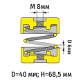 Виброгасители пружинные RF-MMH68-240, комплект из 2-х шт, RexFaber