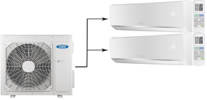 Мульти сплит система General Climate GU-M4E28H1/GC-ME09HRi (WiFi)*2 на 2 комнаты