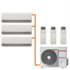 Мульти сплит система Toshiba RAS- 3M26U2AVG-E/RAS-B07J2KVG-E*3 на 3 комнаты