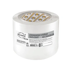 Лента клейкая алюминиевая 100 мм х 50м, 60мкм, AVIORA