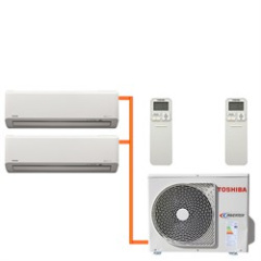 Мульти сплит система Toshiba RAS- 2M18U2AVG-E/RAS-B07J2KVG-E*2 на 2 комнаты