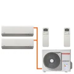 Мульти сплит система Toshiba RAS- 2M18U2AVG-E/RAS-B07J2KVG-E*2 на 2 комнаты